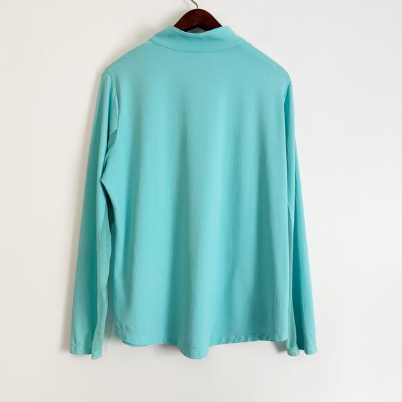 IBKUL Mock Neck Half Zip Long Sleeve Top Seafoam XL - Picture 7 of 10